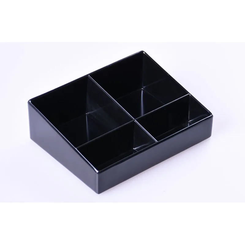 Hotel guest room tea bag and coffee holding box, Melamine black shinny sachet trays