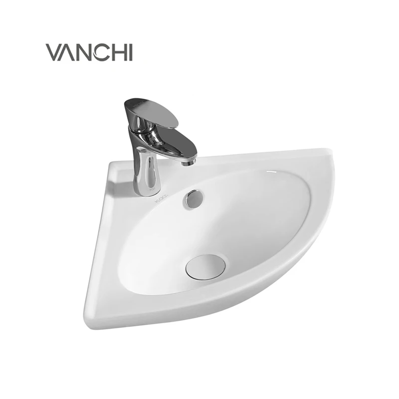 Shell shaped small corner bathroom sink