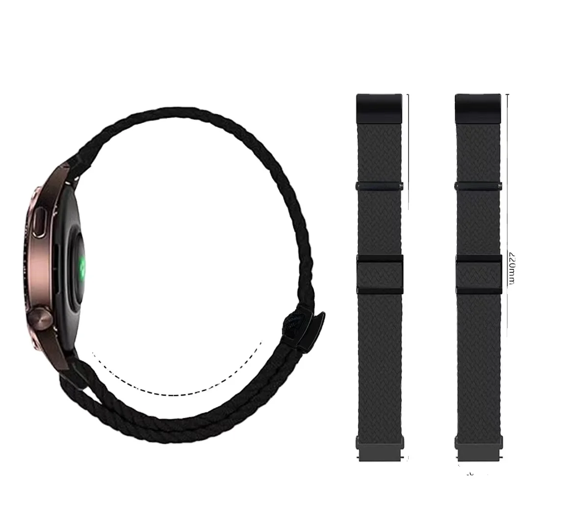 Leyi new design Nylon loop magsafe Watch band universal 20 22mm wrist Bracelet For samsung huawei GT3 series watch strap