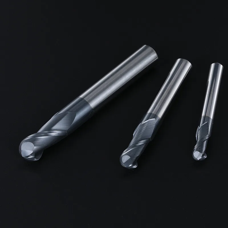 customize tungsten carbide cnc milling cutter ball nose end mill for steel hrc 45 hrc55 hrc60 hrc65 fresas ball nose end mill