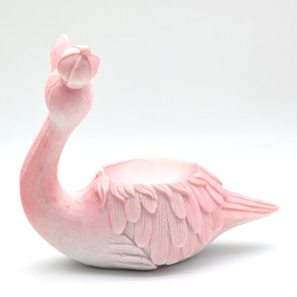 Pink Resin Cute Flamingo Base Lighted Display Stand for Crystal Ball Sphere