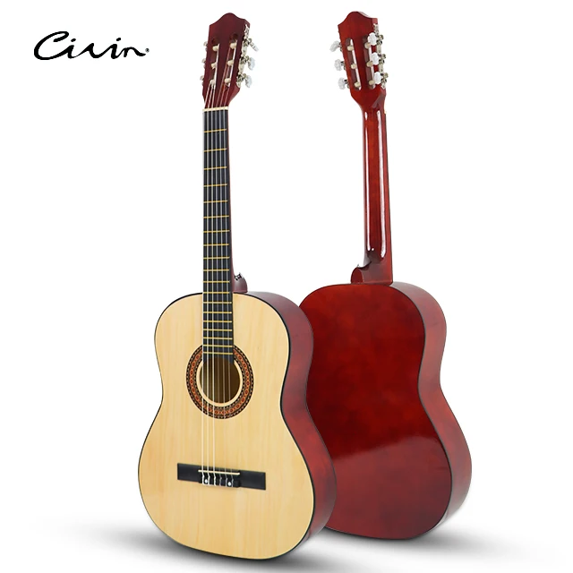 Cheap Wholesale Guitars Custom 39Inch Basswood Plywood Wooden Classic Acoustic Classical Guitar For Beginner