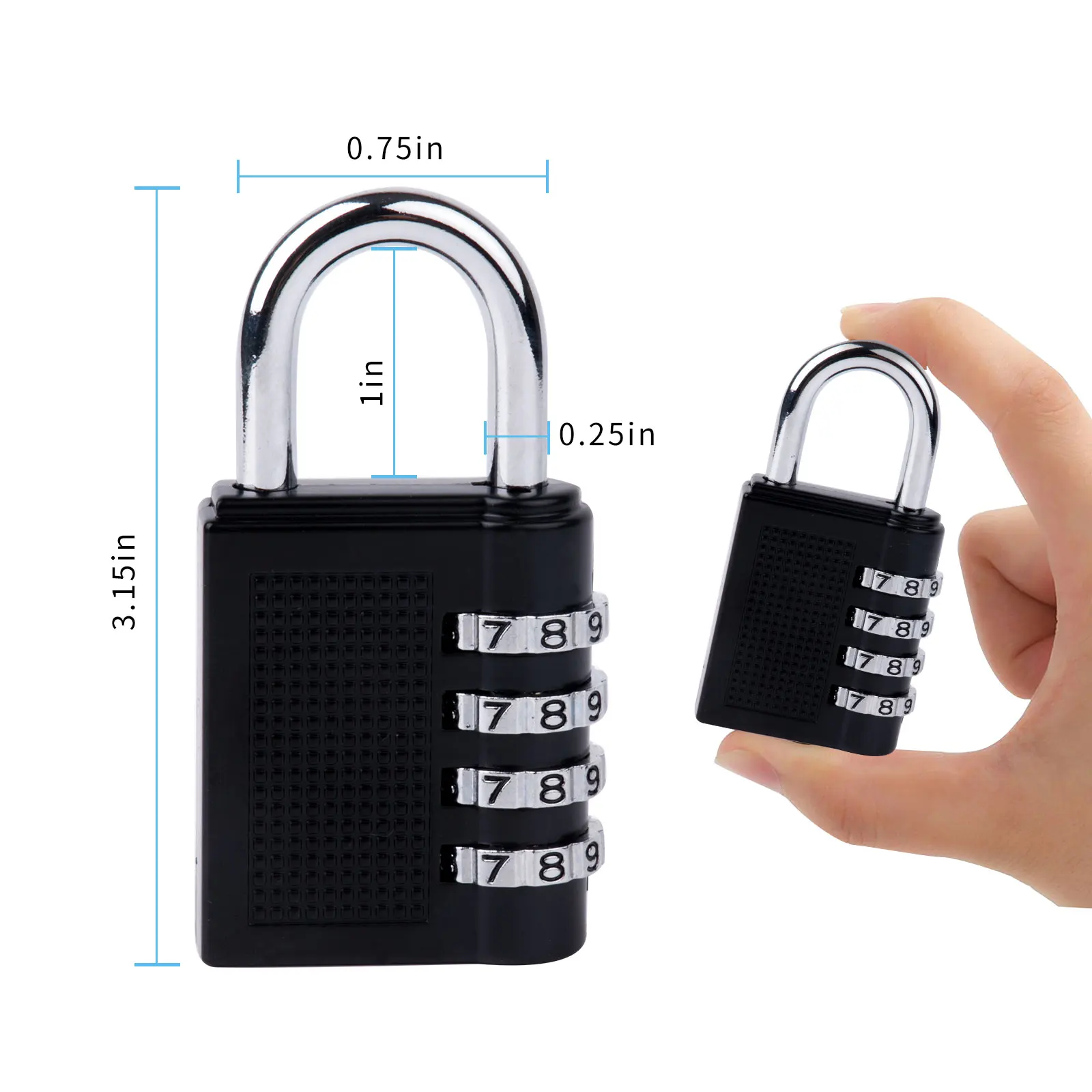 zhejiang lock Factory  Number 4 Digit Combination lock Padlock Heavy Duty zip mini lock