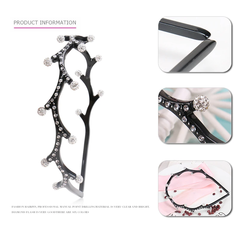 Christmas Antler Shape Women Hair Accessories France Acetate Headband Bling Rhinestones Headband For Girls