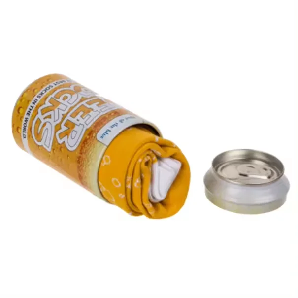 Wholesale free sample empty soda cola shape socks stash tin t-shirt beer can with removable lids