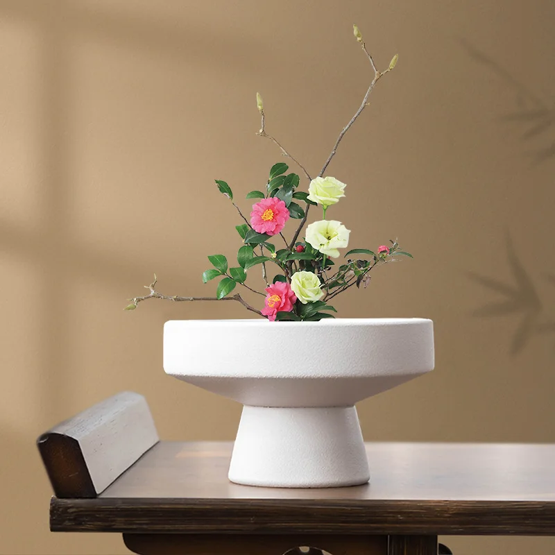 Creative simple flower arranger pot decoration living room desktop ceramic Chinese decorative basin