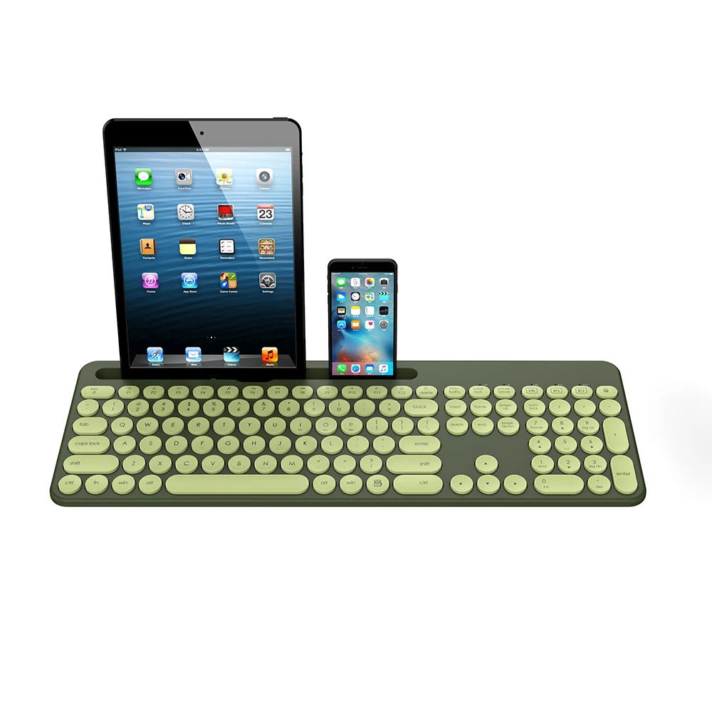 Chinese Manufacturer Mouse Computer Round Keycaps Full Size BT3.0 BT5.0 2.4G Dual Mode Wireless Keyboard