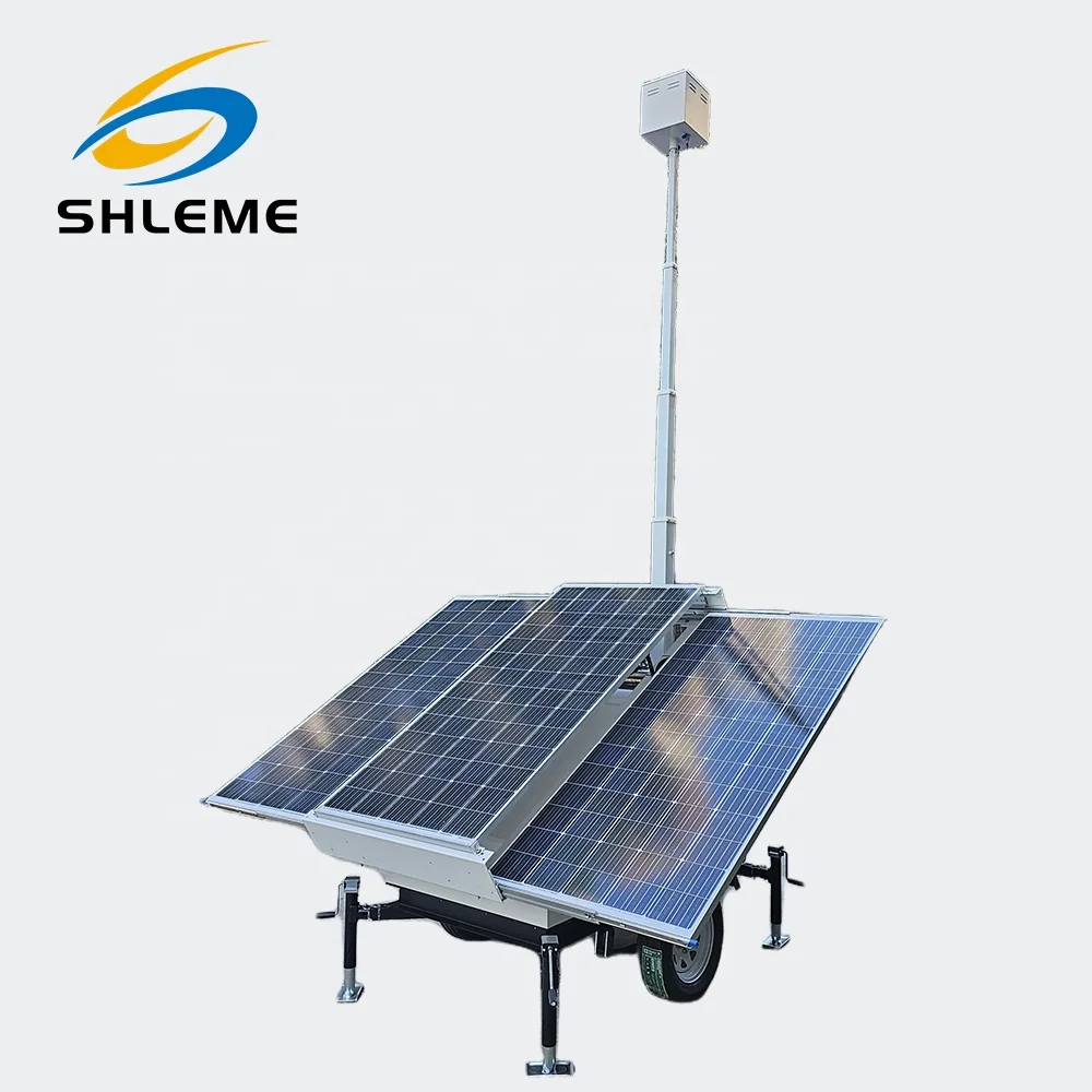 Mobile Monitoring System Outdoor Wireless CCTV Camera Trailer Solar Light Tower