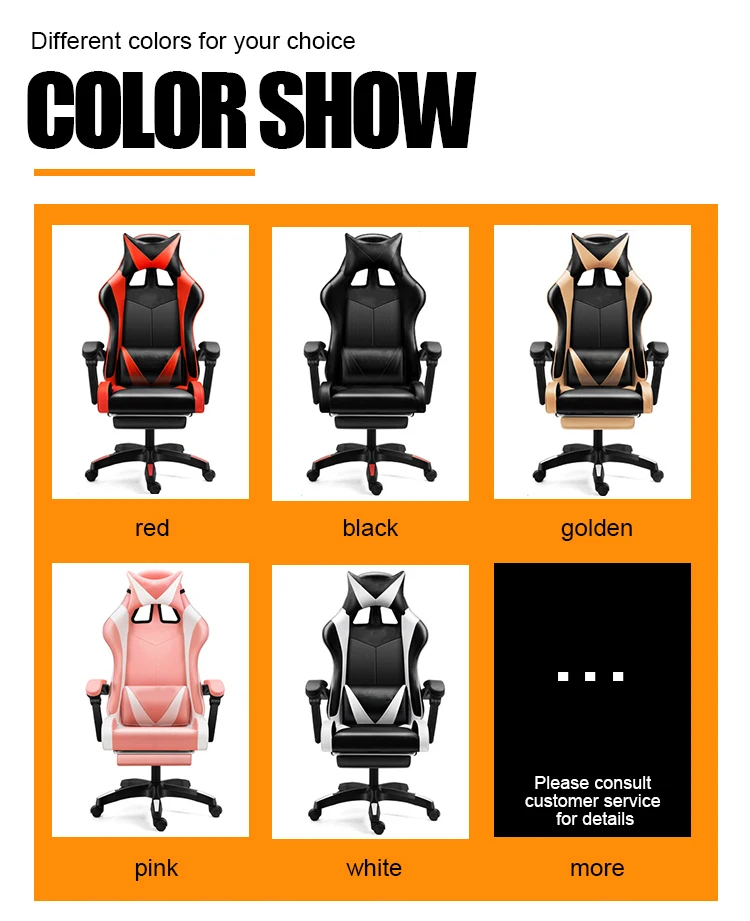 Wholesale Modern High Quality Computer Office Chair LED PU Leather Office Adult Ergonomic Silla Gamer Racing Gaming Chair