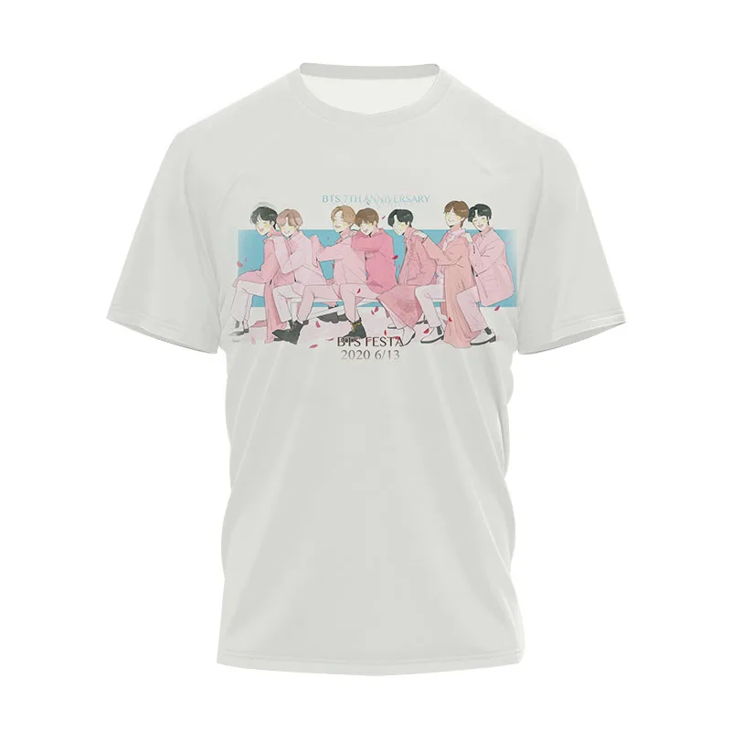  100% органический хлопок Пользовательский логотип bts рубашки kpop Женщины футболки для девочек и мальчиков 1