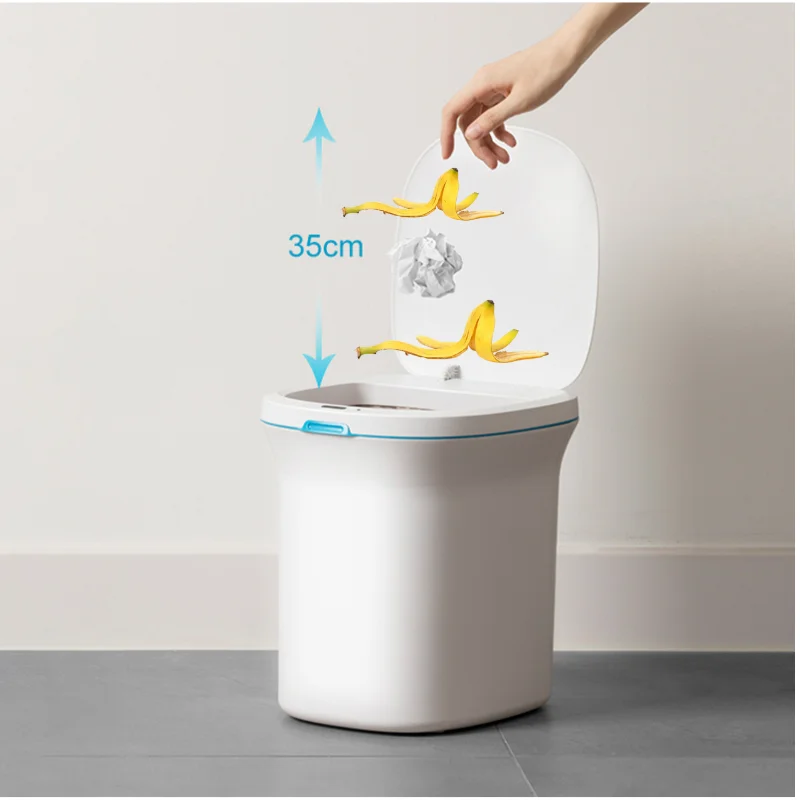 Electronic Ultrasound Fill Automatic Smart Trash Bin With Sensor For Kitchen Bathroom