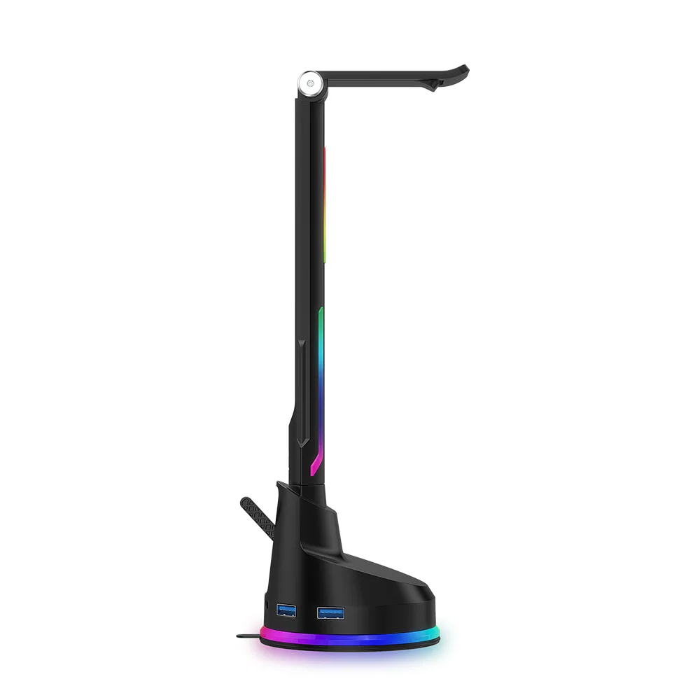 
FCC CE Rohs Full Certificated Controllable 7 Model RGB Gaming Headphone Holder Stand 4 USB 3.0 Docking Hub Station 