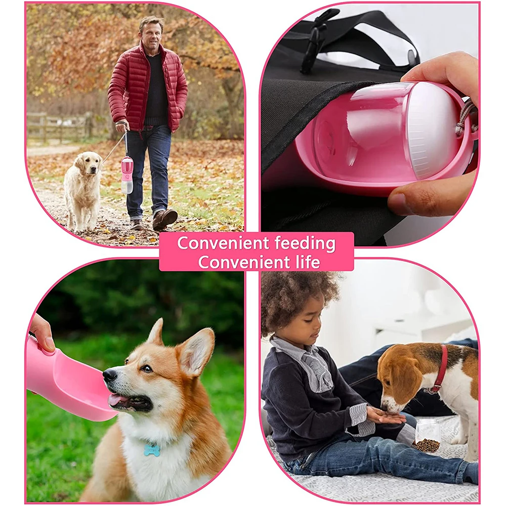 Multifunctional 2 in 1 pet travel water bottle portable dog water bowl for puppy