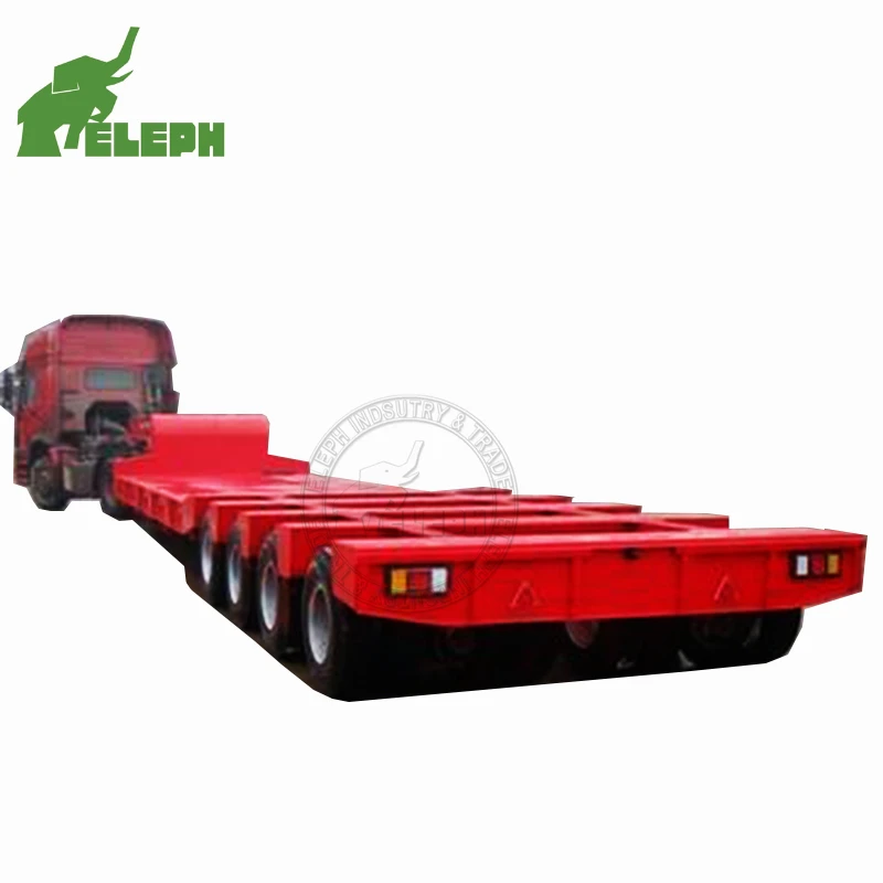 Factory Direct 4 Lines 8 Axles 150 Ton Multi Axle Lowboy Truck Trailers Lowbed Semi Trailer For Sale