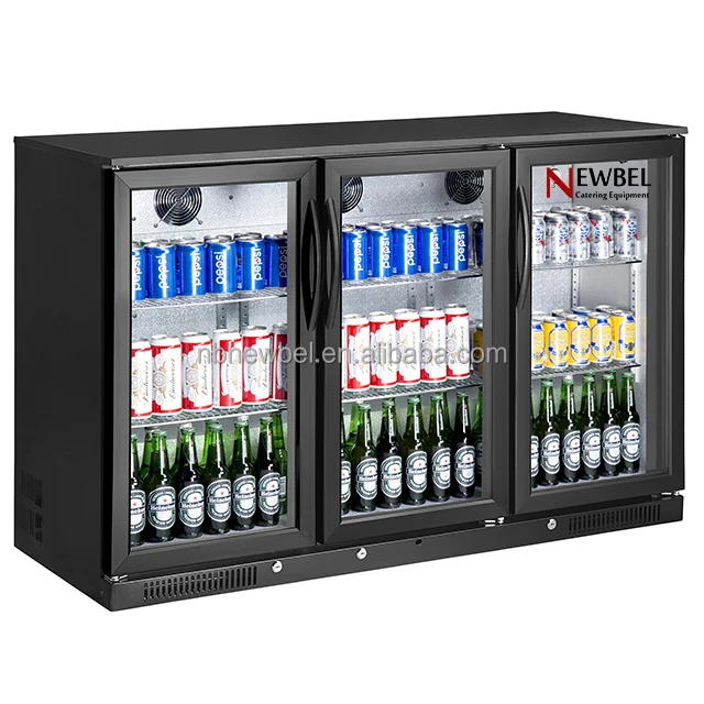 Newbel SC-318YS 3 glass door sliding door beverage cooler drink refrigerator back bar cooler
