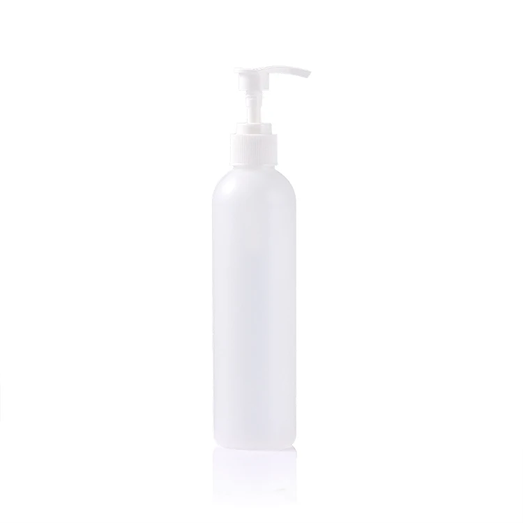 8oz 12oz plastic round shoulder  HDPE Cosmetics Packaging Wax Container shampoo and conditioner bottle Pump Bottle
