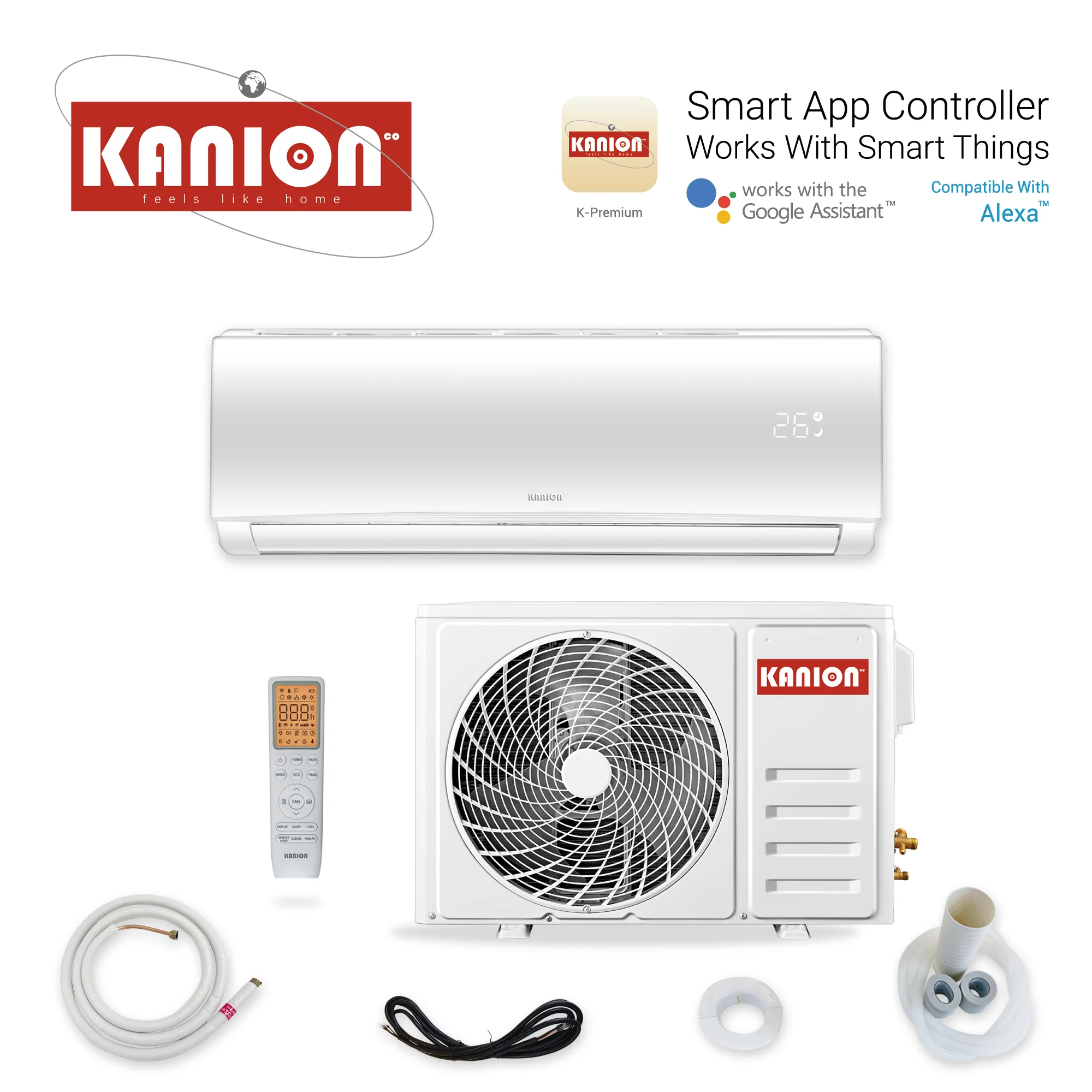 9000BTU Kanion Mini Split Ac Compressor air Conditioner air Conditioners Fixed Speed