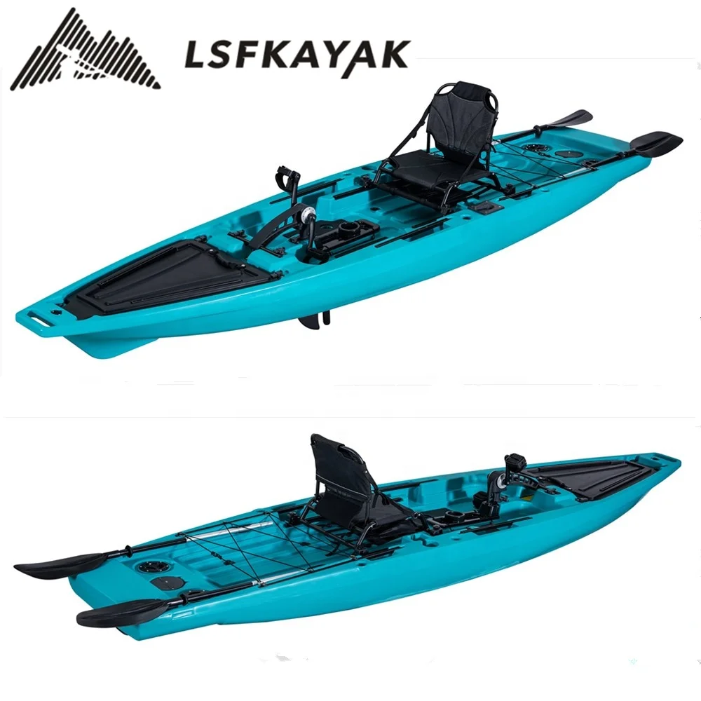 Pedal kayak 3.81 meters fishing kayak made in China single seat one person kayak sale for fishing