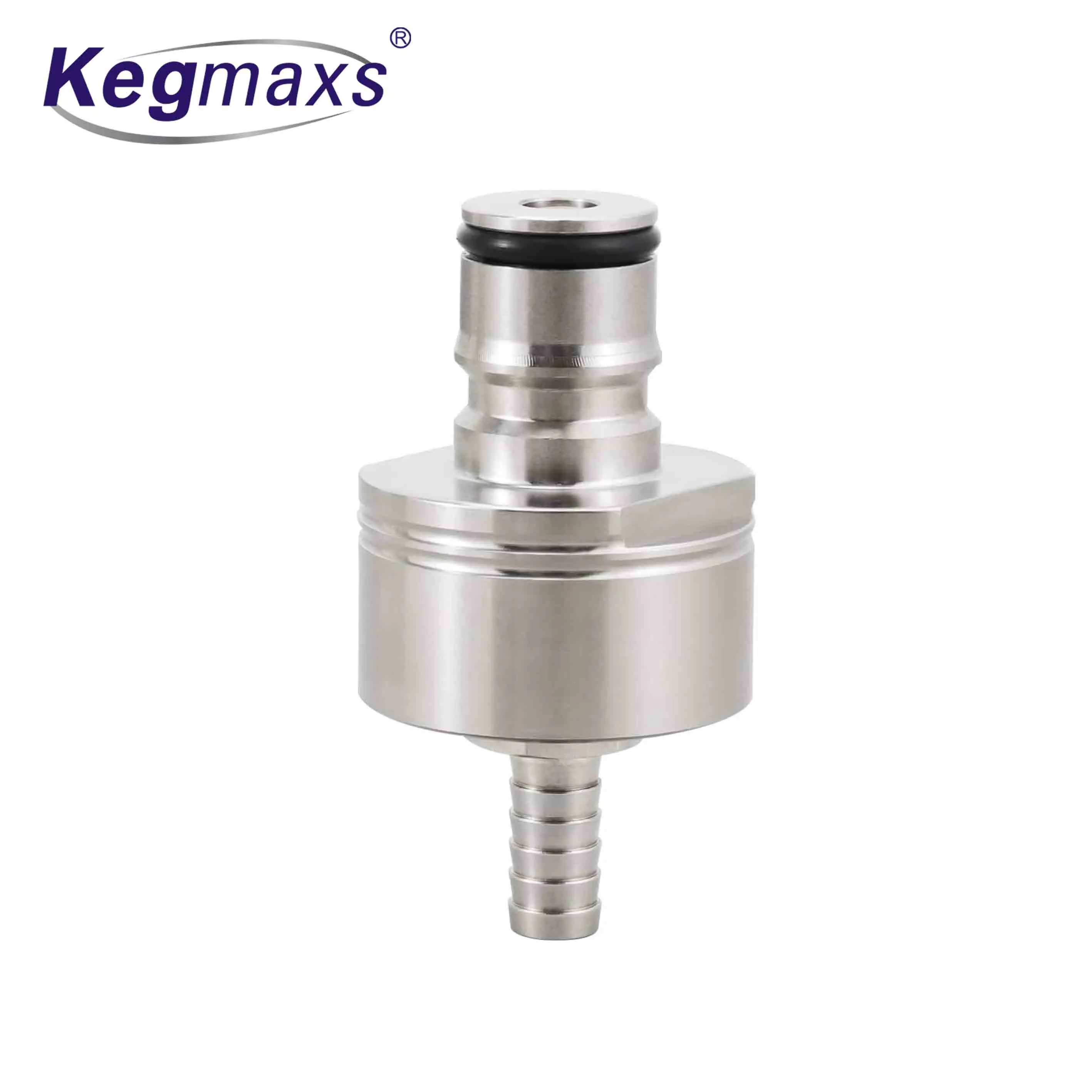 Kegmaxs Beer Carbonation Ca p Stainless Steel Counter Pressure Filler 5/16 Barb Beer Soda Carbonation Ca p Silicone O Ring