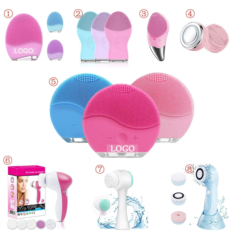 Usb Vibrating Facial Cleansing Brush cleanser Massager Waterproof limpiador Silicone Electric Facial Face Brush