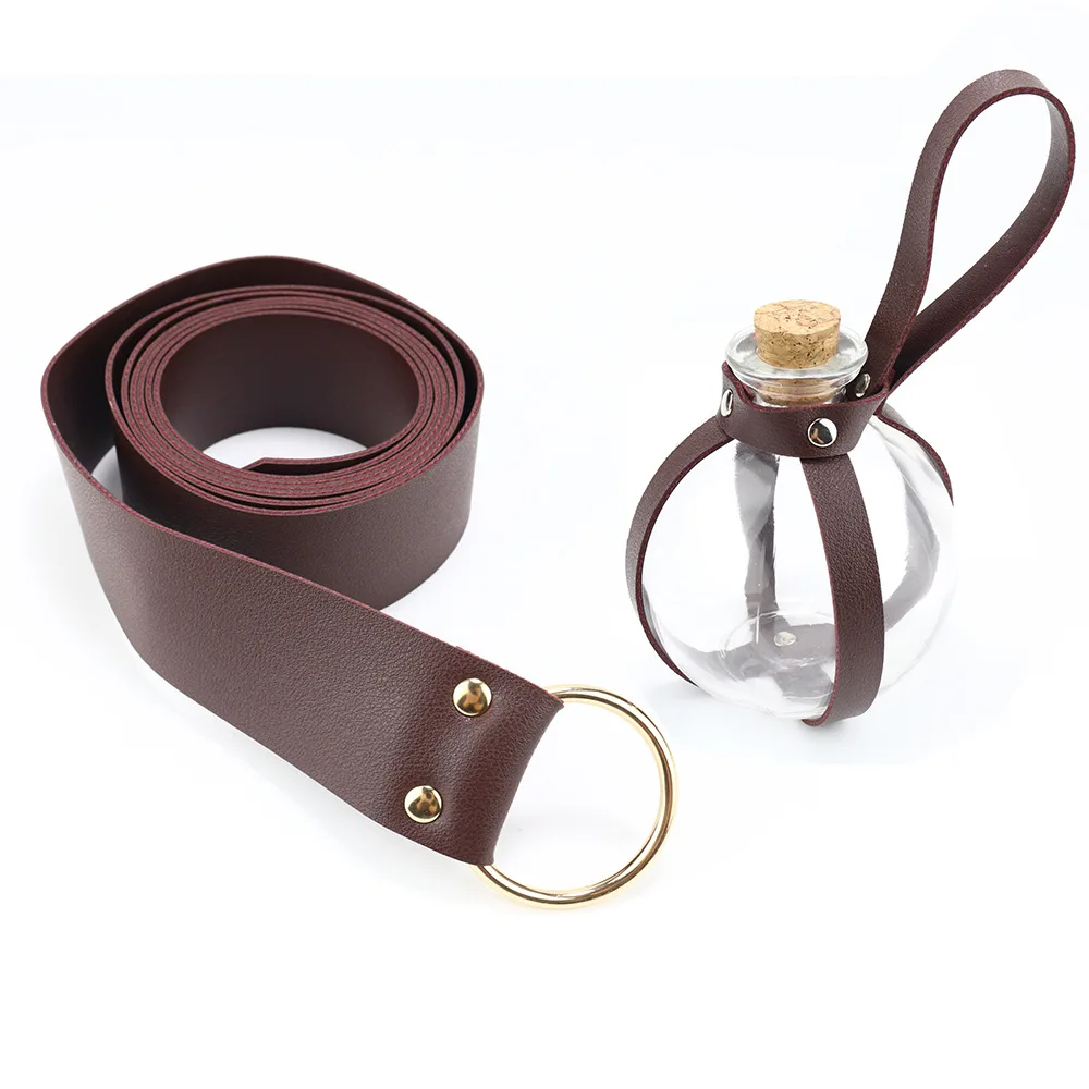 Wowei Medieval Viking Belt Leather Belt Bag Carnival Viking Knight Costume Renaissance Accessory Set COSPLAY Costume Props