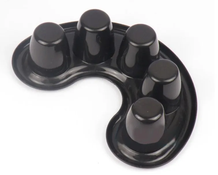 Nail factory wholesale 5 fingers holes soak off bowl plastic tray nail art manicure bowl