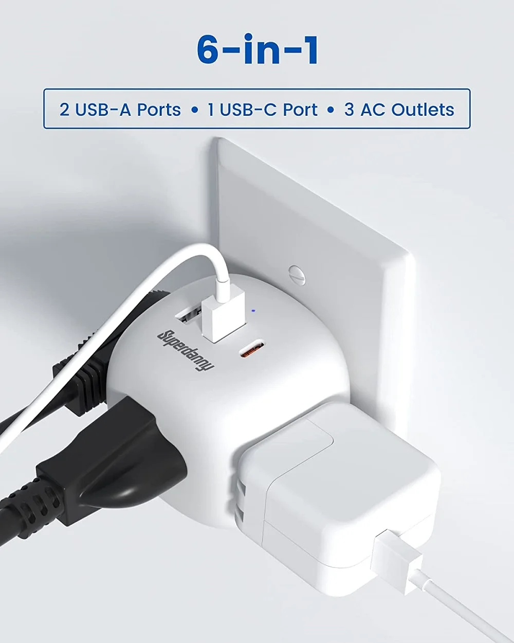 Wholesale Electric Charger Wall Outlet Expander With USB C Port Wall Socket Plug Extender