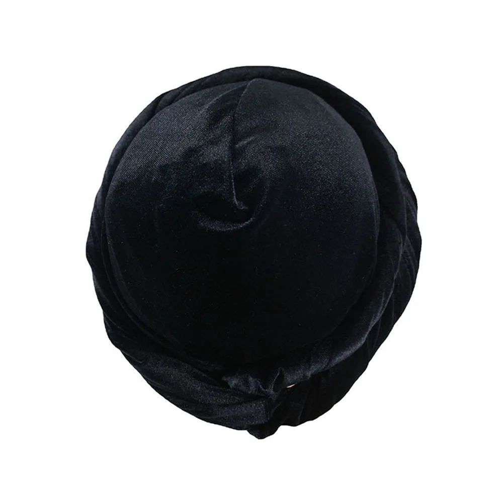 YOMO Satin Silk Lined Velvet Dreadlocks Halo Turban Head Wrap Skull Cap for Men and Women Sleeping Bonnet Chemo Hat