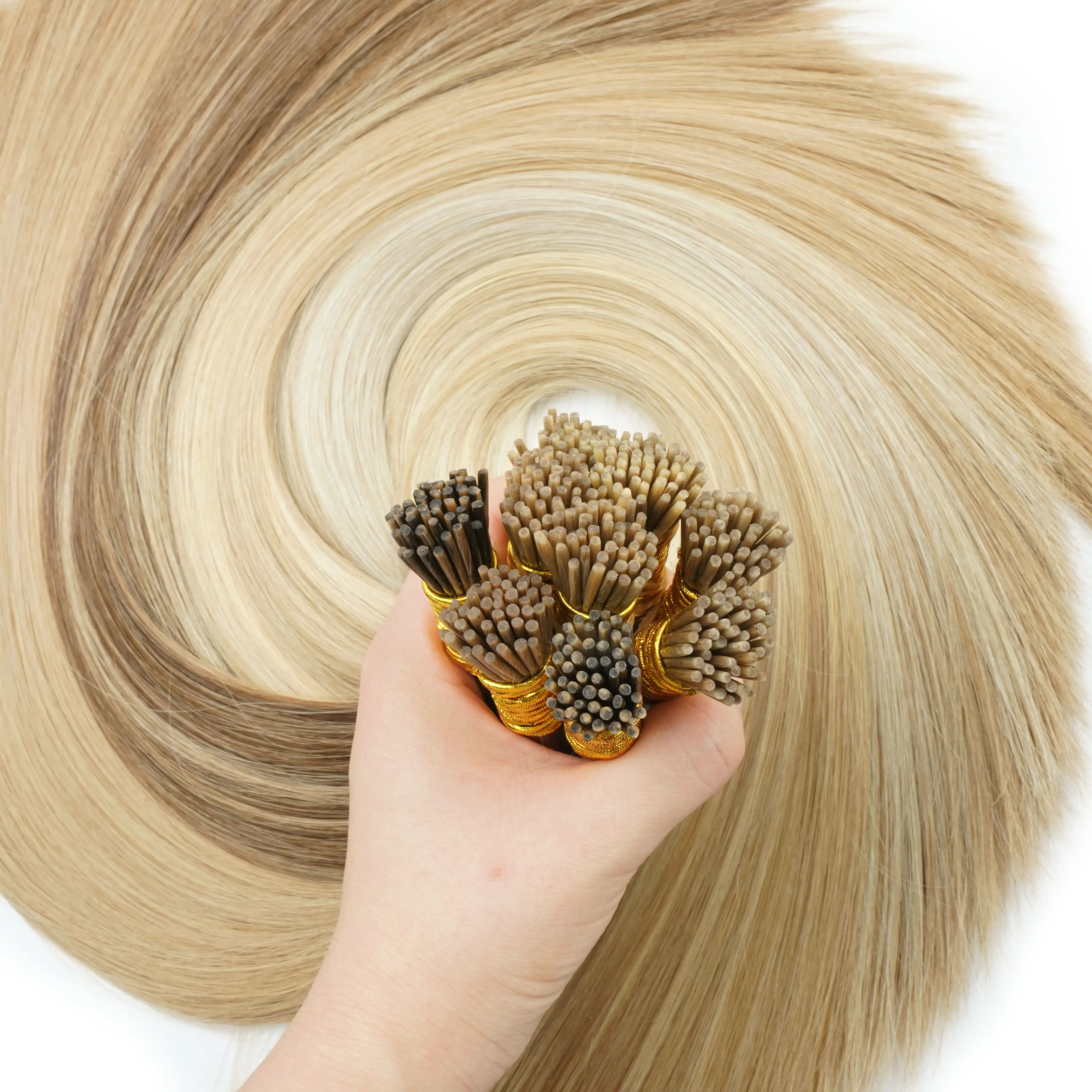 Raw Intact I Tip Hair Extensions Wholesale Double Drawn Italian Keratin Prebonded Virgin Human Hair
