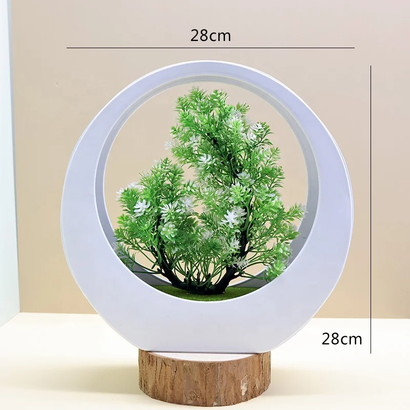 Cross-border high-end simulation green plant plastic flowerpot creative bonsai desktop ornaments simulation flowers