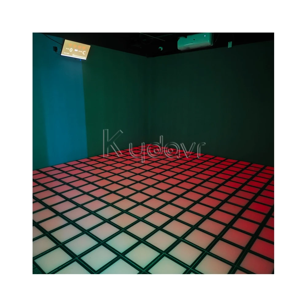 Interactive dance party physical game room kydavr mega relay pixel grid led light wall floor activate fun games
