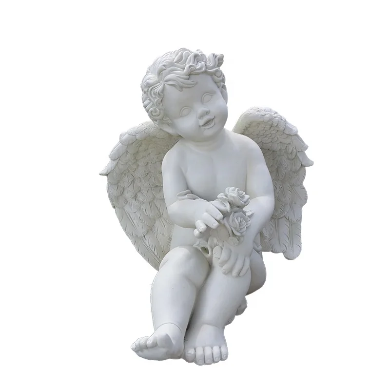 Children Garden Statues Best Selling Little Angel Resin Wholesale Custom Customized Europe Craft White Angel Statues