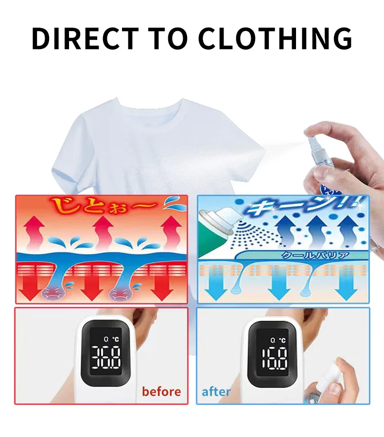 Outdoor sports rapid cooling summer prevention of heat stroke relief cooling artifact cool cooling spray