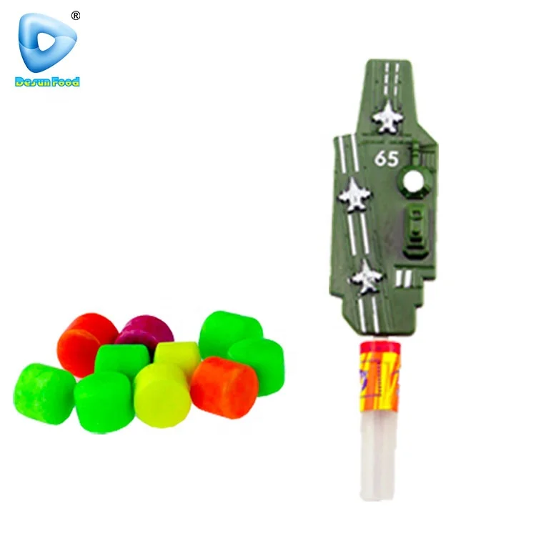 Hot Selling Plastic Cartoon Aircraft Carrier Shape Skateboard Toys Candy
