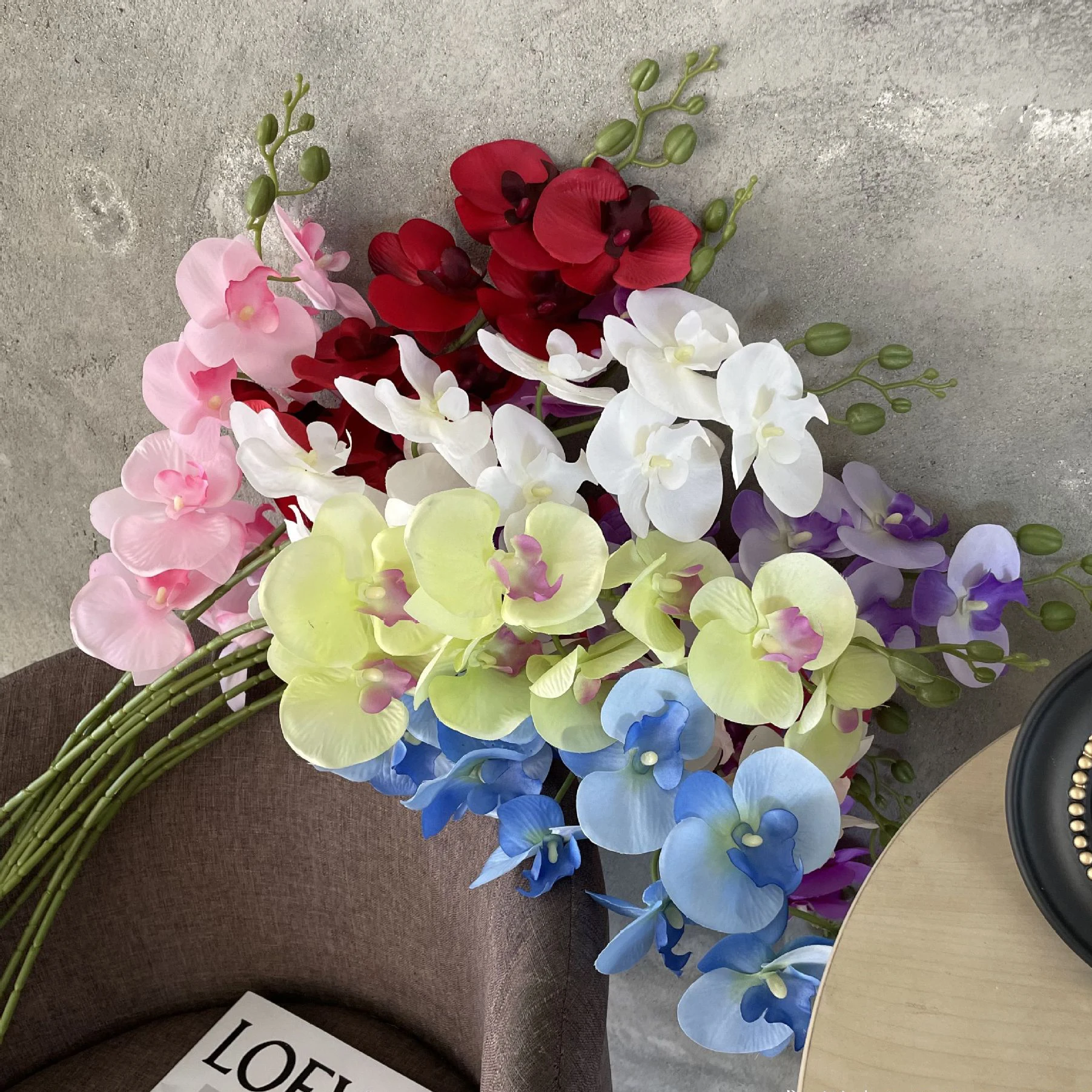 Лидер продаж оптовая продажа 9 головок искусственная бабочка Орхидея фаленопсис сад украшение для дома Шелковый цветок