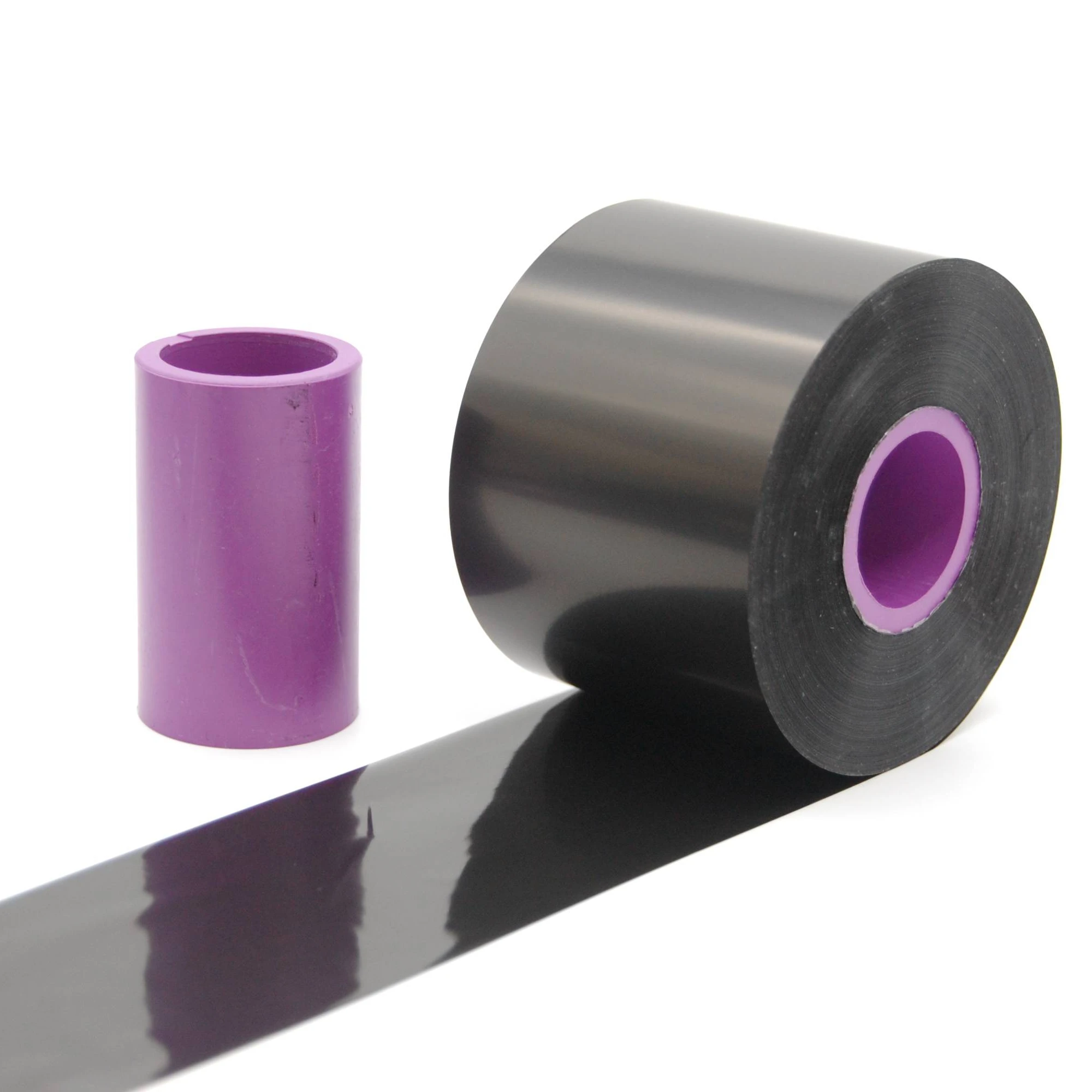 (B) Factory Direct Premium Wax Resin Ribbon Black 55mm*600m near Edge TTO Barcode Printer Ribbon