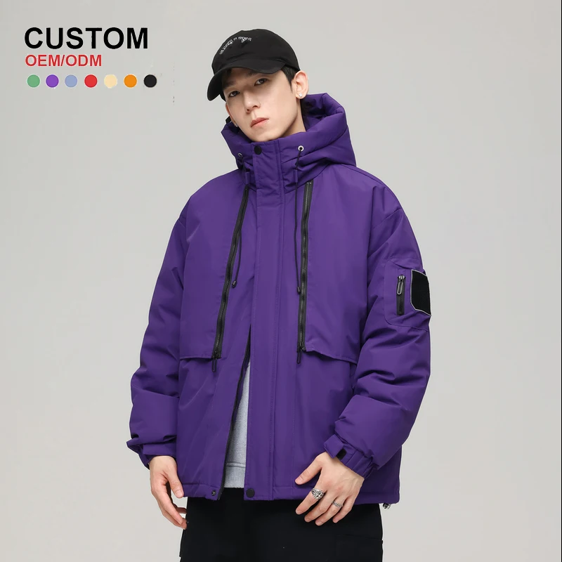 OEM Custom Design 90% White Duck Zipper unisex Warm down Coat Winter Padded puffer Jacket men