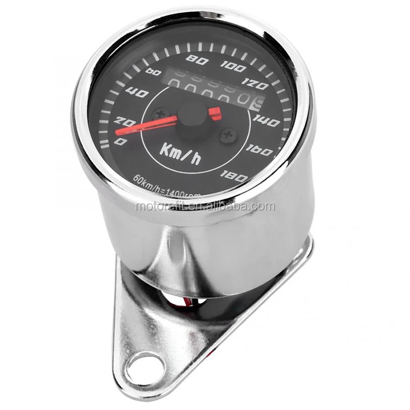 RTS DC 12V Universal Motorcycle Dual LED Backlight Odometer Speedometer Digital Speed Meter Gauge motorcycle parts