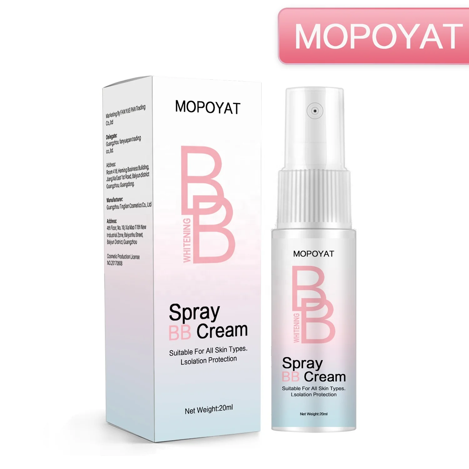 
Isolation Protection Brightening Sweatproof Long Lasting Waterproof Body Skin Bb Cream Whitening Spray 