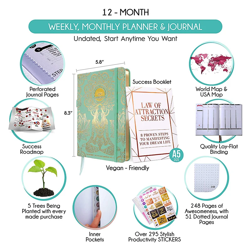 Wholesale Custom Planner Printing Christian 90 Days Planner Law Of Attraction Planner
