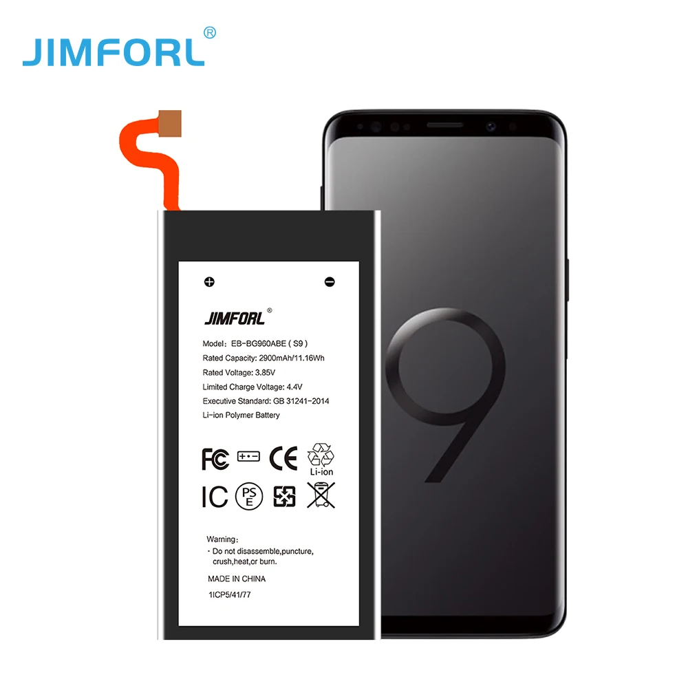 
Jimforl full 100% capacity replacement built-in battery samsung galaxy s9 original battery 3000mah 