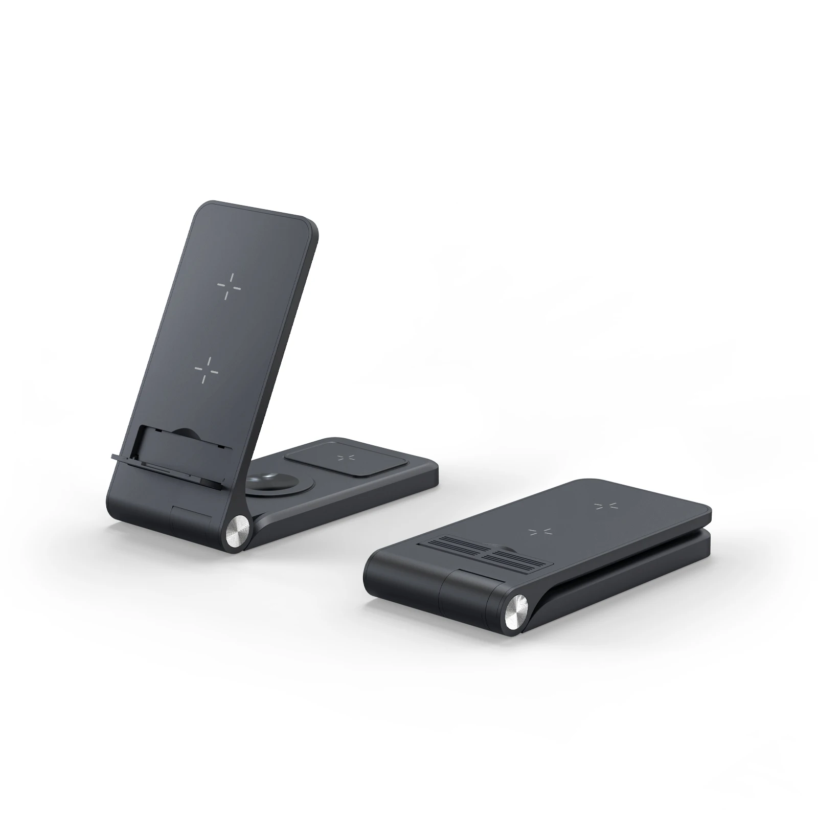 Custom Logo QI 15W Wireless Charging Foldable Dock For Mobile Phones Smart Watch Earbuds OEM Wireless Charger Station