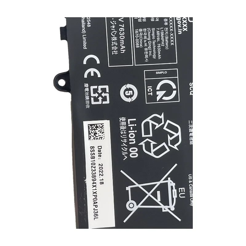 L19M4PH2 60Wh 7820mAh 4-Cells Battery Replacement for Lenovo Ideapad Yoga 9-14ITL5 82BG Series Laptop 5B10Z33896 7.68V