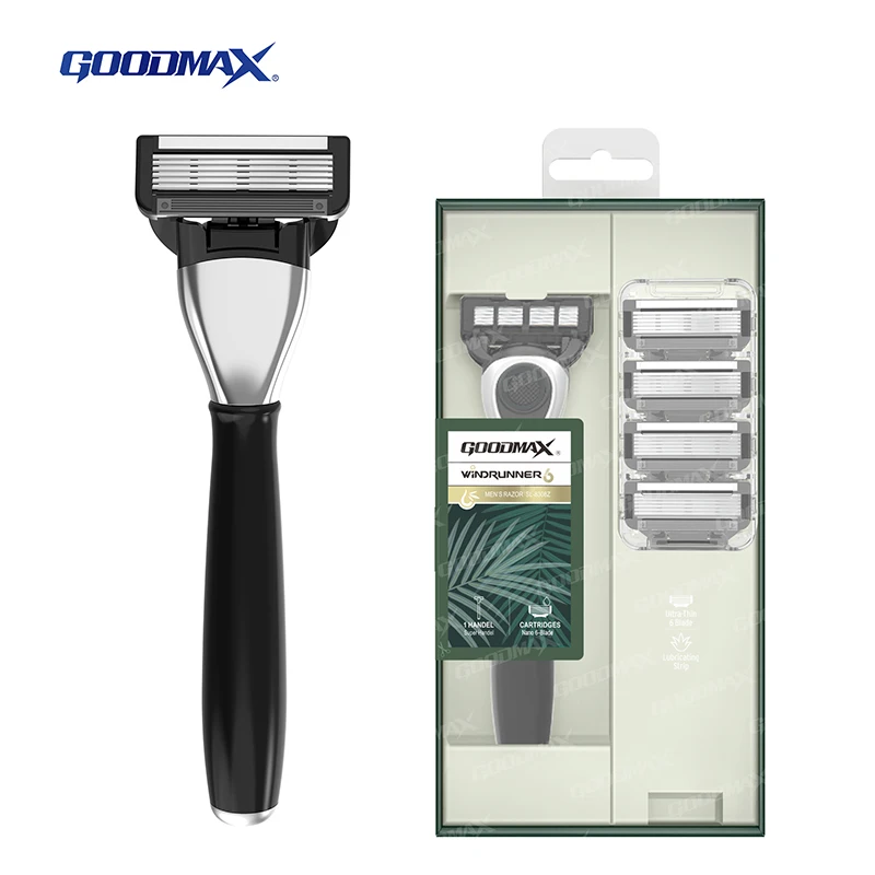 Eco-friendly Shaving Hot Razor Six Blade Razors with Safety Razor Head