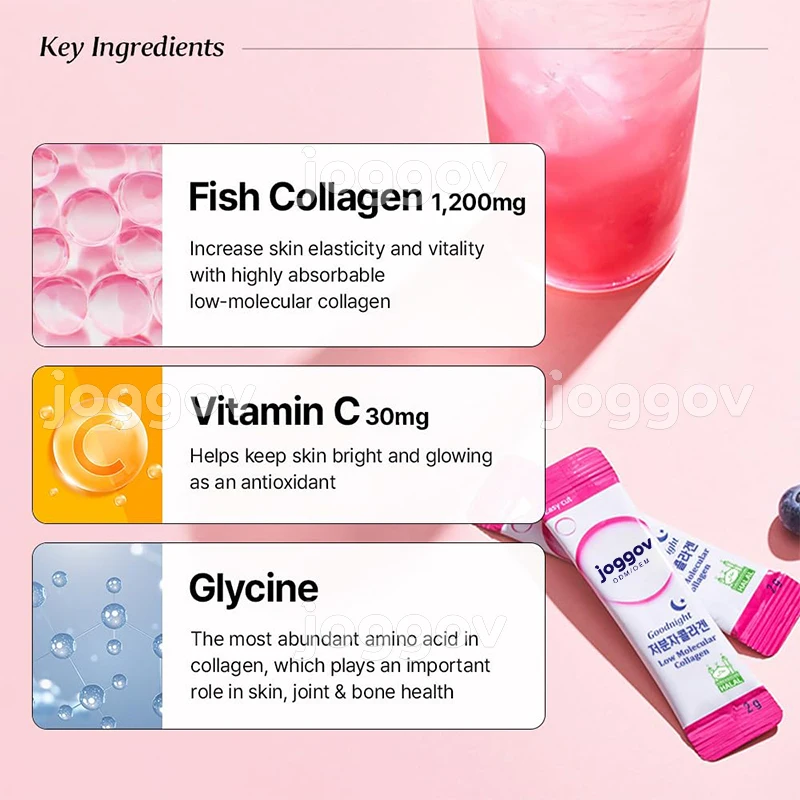 Hot Sale Good Night Collagen Powder Hydrolyzed Skin Health Vitamin C Fast Absorption Marine Fish Collagen Powder