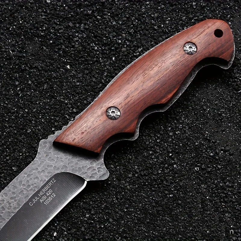 Wilderness Survival and Self Defense Tactics Small Knife Outdoor Integrated Dragon Bone Survival Straight Knife
