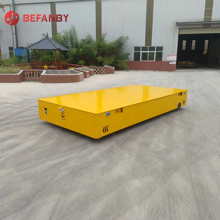 10ton capacity steerable free maintenance battery powered trackless transfer trolley on wheels