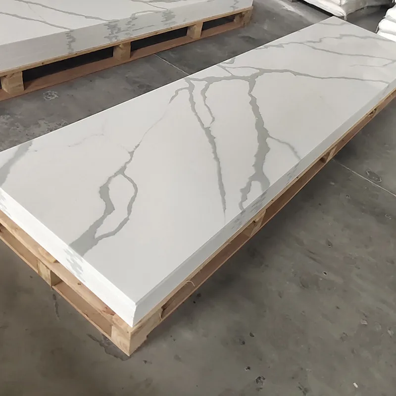 KKR-M069 Carrara Marble White Grey Black Solid Surface Stone Sheets 20mm Glossy Stone Sheets Counters