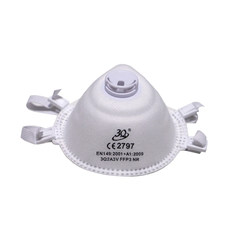 FFP3mask Moulded Cone Cup EN149 CE Standard Chemical Particles Dust Proof Mascarilla PPE Respiratory Protective FFP3 Mask