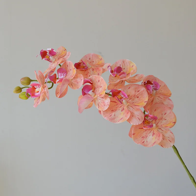 Wedding Home Decoration Orchid 9 Heads Latex Coated Real Touch Orchid Artificial Flowers Phalaenopsis Butterfly Orchid Flower